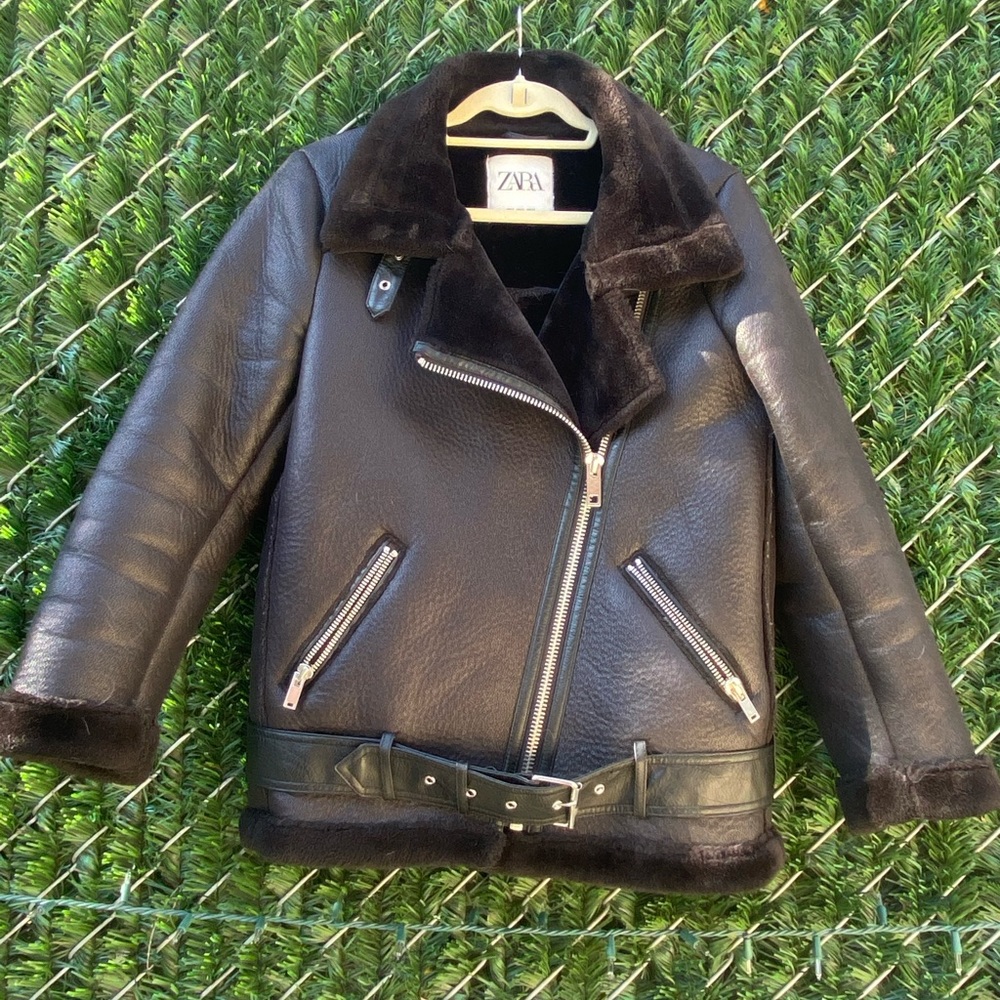 ZARA Fur Moto Jacket